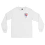 USS Chicago (CG-11) Ship's Crest Long Sleeve Shirt - Blue – front view, white