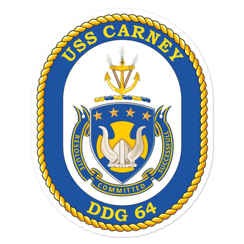 USS Carney (DDG-64) Ship's Crest Vinyl Sticker