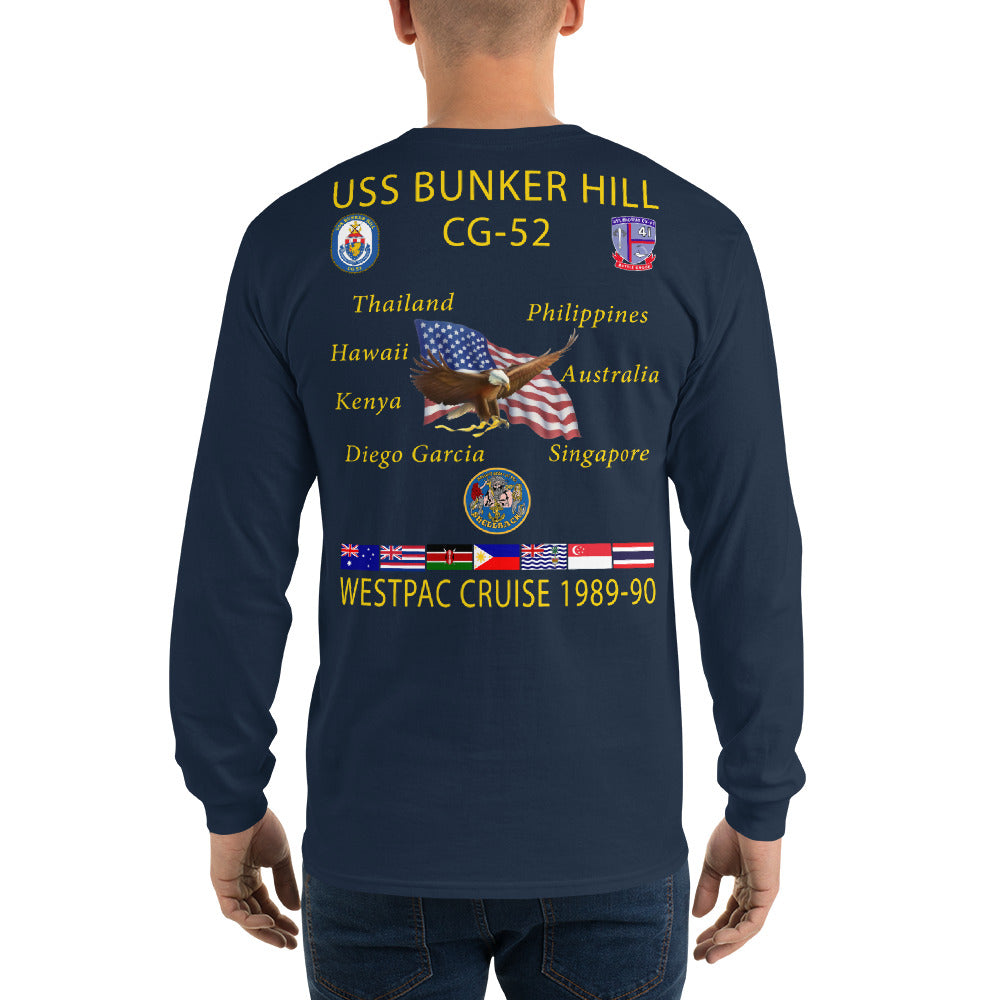 USS Bunker Hill (CG-52) 1989-90 Long Sleeve Cruise Shirt