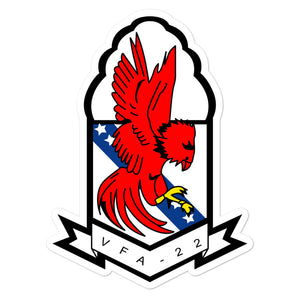 VFA-22 Fighting Redcocks Squadron Crest Vinyl Sticker