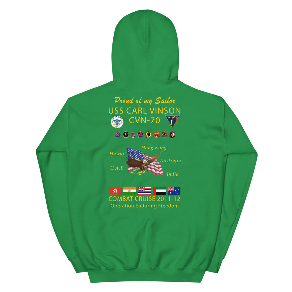 USS Carl Vinson (CVN-70) 2011-12 Cruise Hoodie - FAMILY
