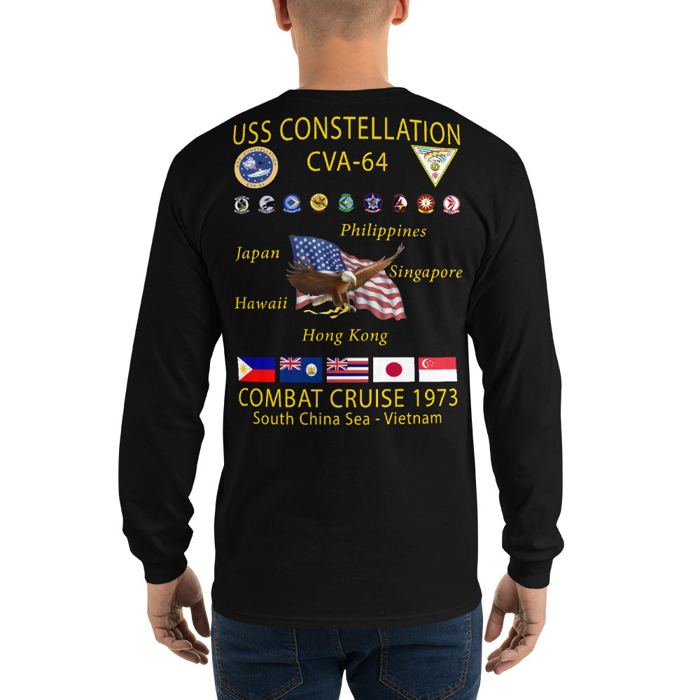 USS Constellation (CVA-64) 1973 Long Sleeve Cruise Shirt