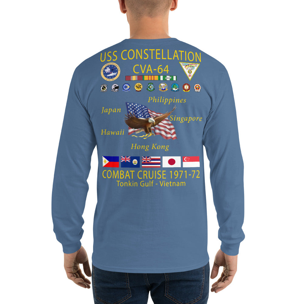 USS Constellation (CVA-64) 1971-72 Long Sleeve Cruise Shirt
