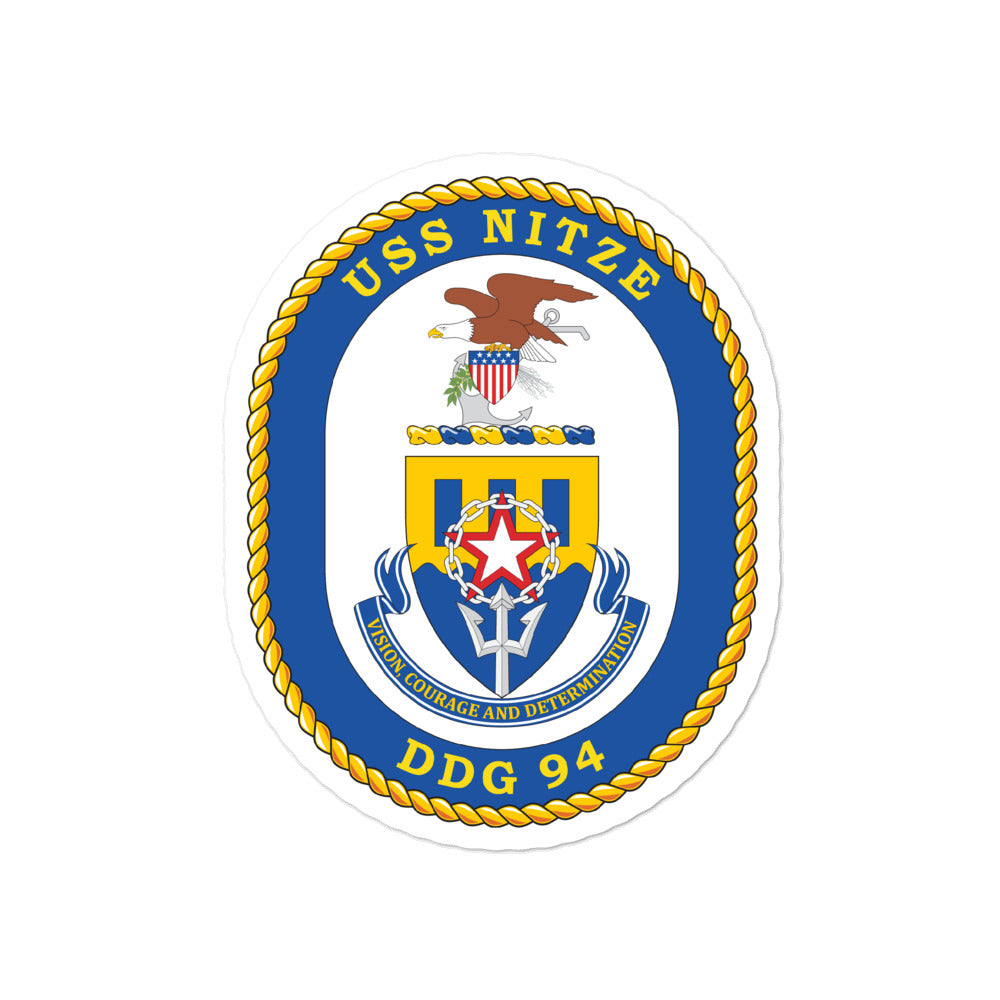 USS Nitze (DDG-94) Ship's Crest Vinyl Sticker