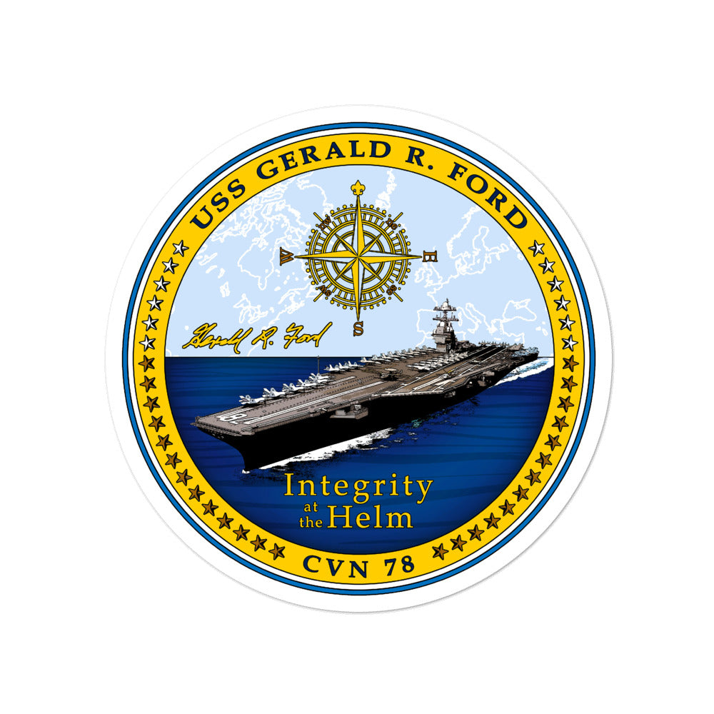 USS Gerald R. Ford (CVN-78) Ship's Crest Vinyl Sticker