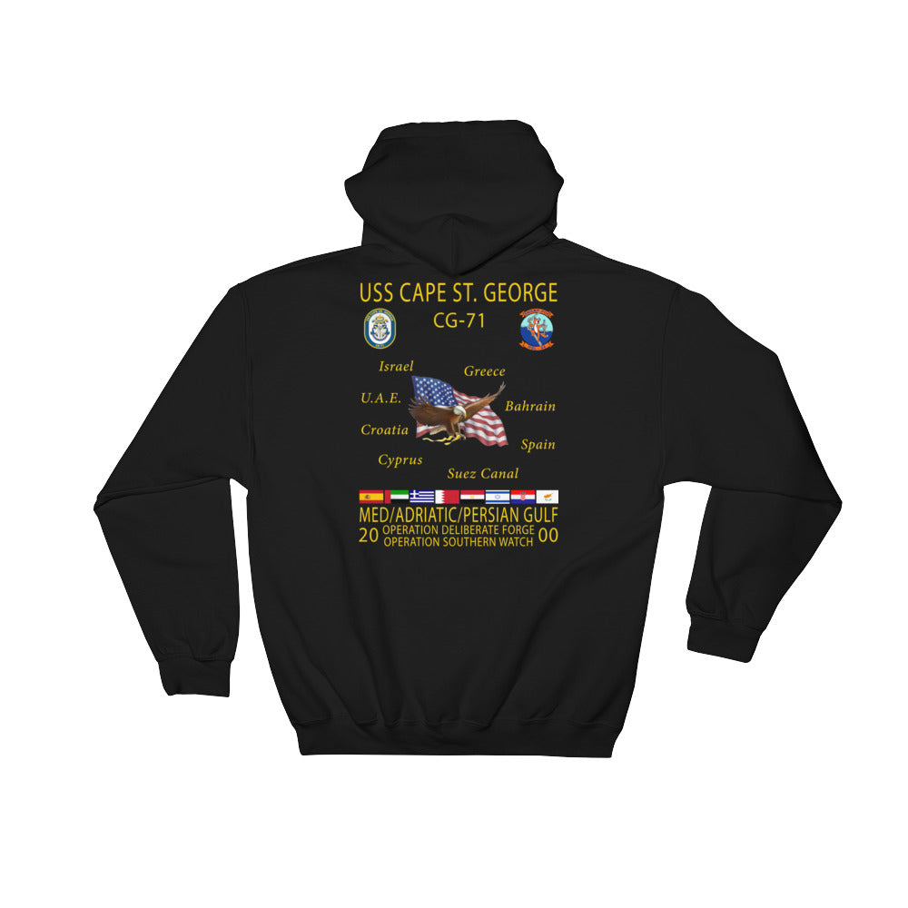 USS Cape St George (CG-71) 2000 Cruise Hoodie