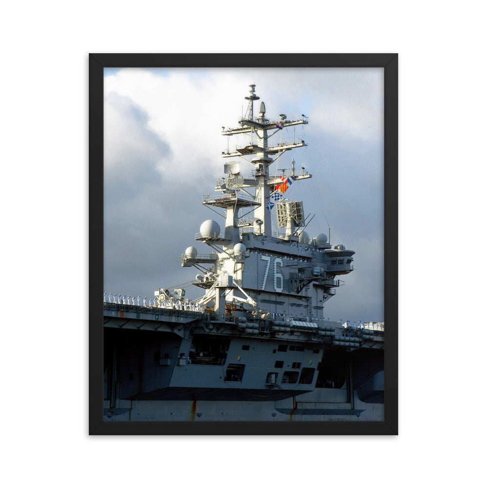 USS Ronald Reagan (CVN-76) Framed Ship's Island Photo