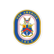 Load image into Gallery viewer, USS America (LHA-6) Ship&#39;s Crest Vinyl Sticker