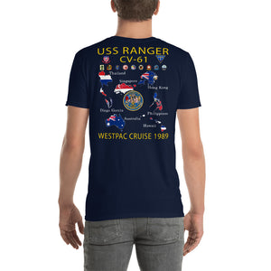 USS Ranger (CV-61) 1989 Cruise Shirt - Map