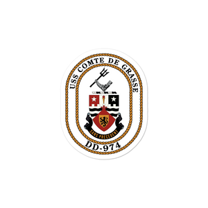 USS Comte De Grasse (DD-974) Ship's Crest Vinyl Sticker
