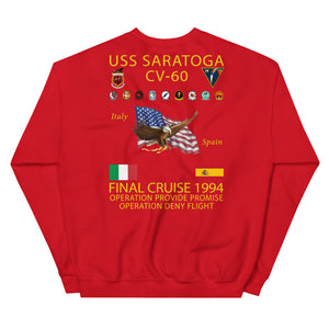 USS Saratoga (CV-60) 1994 Cruise Sweatshirt