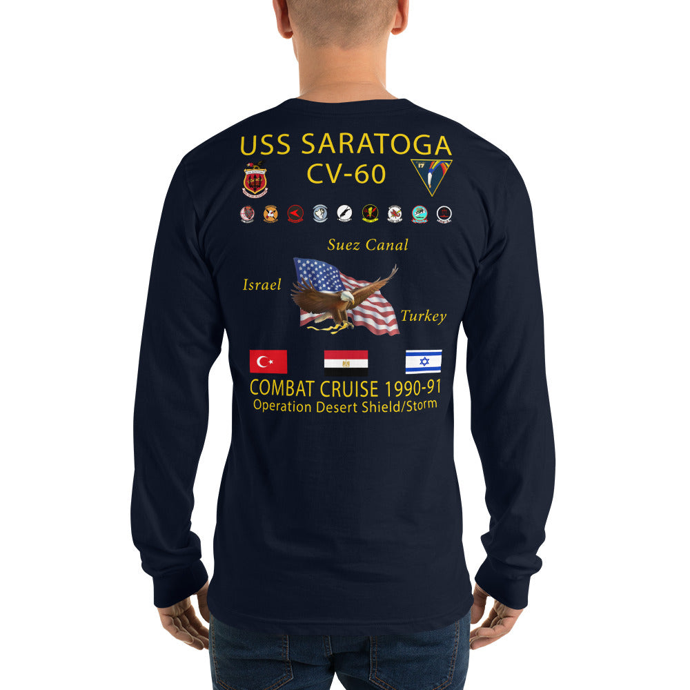 USS Saratoga (CV-60) 1990-91 Long Sleeve Cruise Shirt