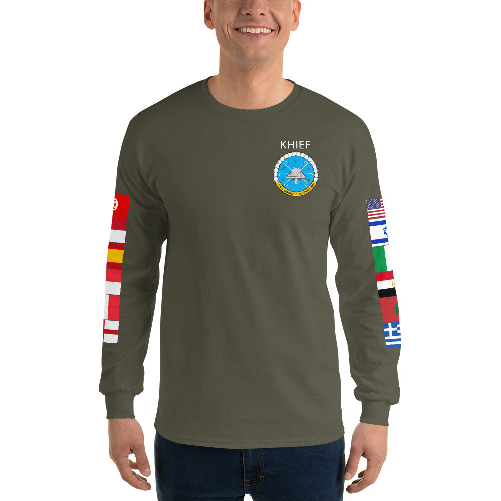 IKE CUSTOM w/FLAGS - E HUGHES - Long Sleeve Shirt