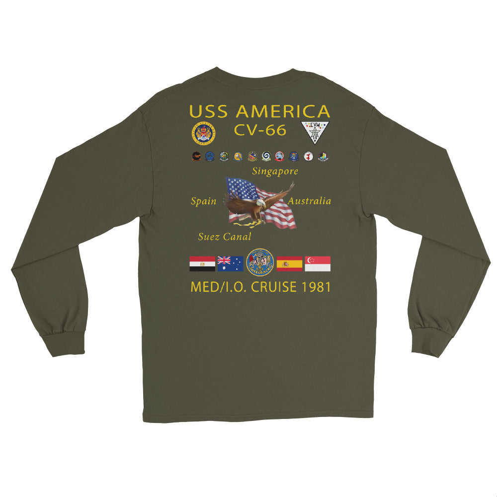 USS America (CV-66) 1981 Long Sleeve Cruise Shirt