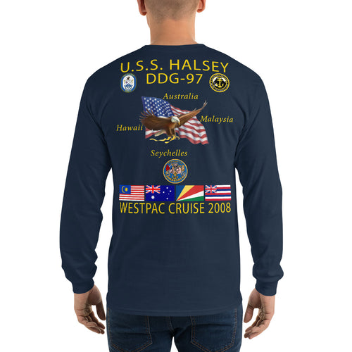 USS Halsey (DDG-97) 2008 Long Sleeve Cruise Shirt