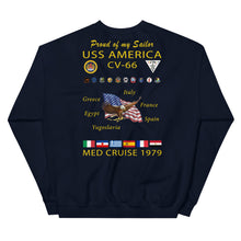 Load image into Gallery viewer, USS America (CV-66) 1979 Cruise Sweatshirt - FAMILY