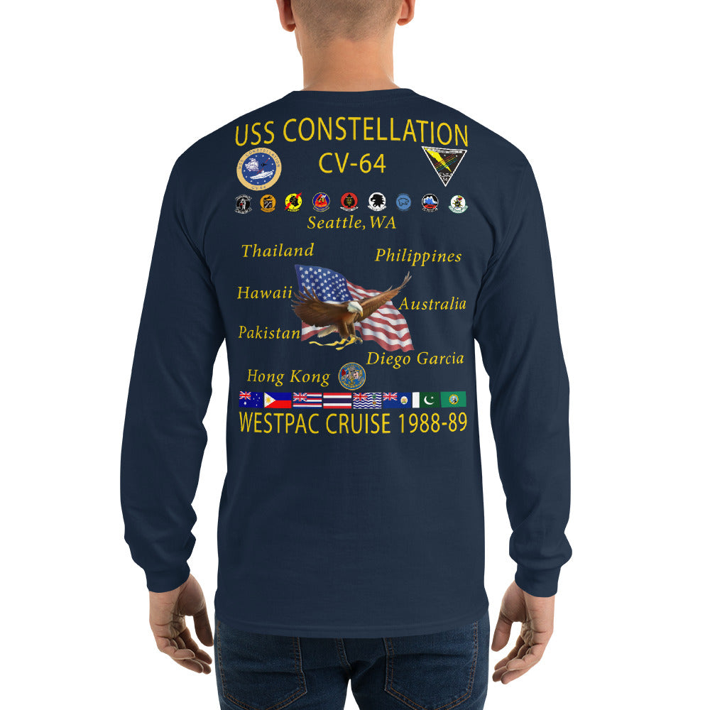 USS Constellation (CV-64) 1988-89 Long Sleeve Cruise Shirt
