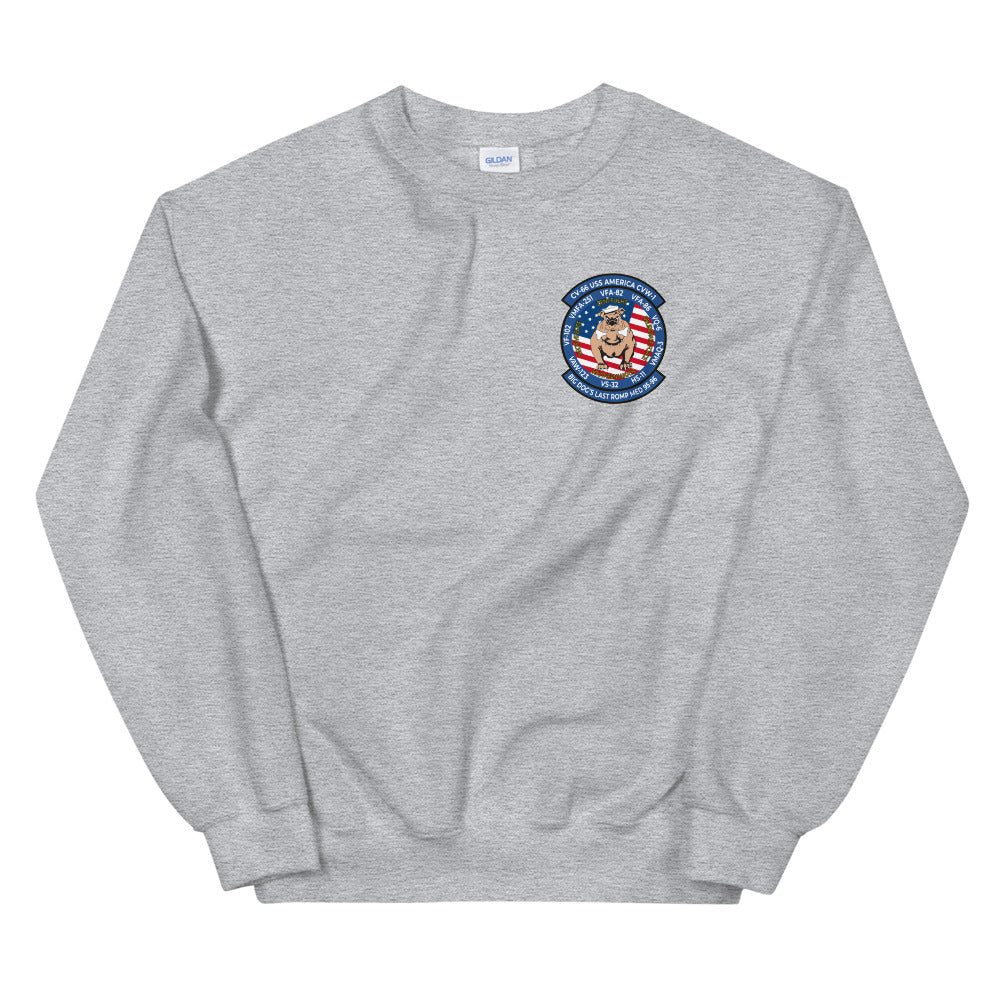 USS America (CV-66) Big Dog's Last Romp 1995-96 Sweatshirt