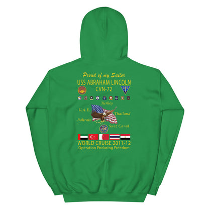 USS Abraham Lincoln (CVN-72) 2011-12 Cruise Hoodie - Family