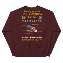 Load image into Gallery viewer, USS America (CV-66) 1989 Cruise Sweatshirt - FAMILY