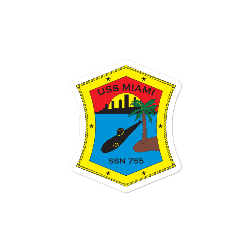 USS Miami (SSN-755) Ship's Crest Vinyl Sticker