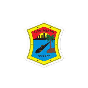 USS Miami (SSN-755) Ship's Crest Vinyl Sticker