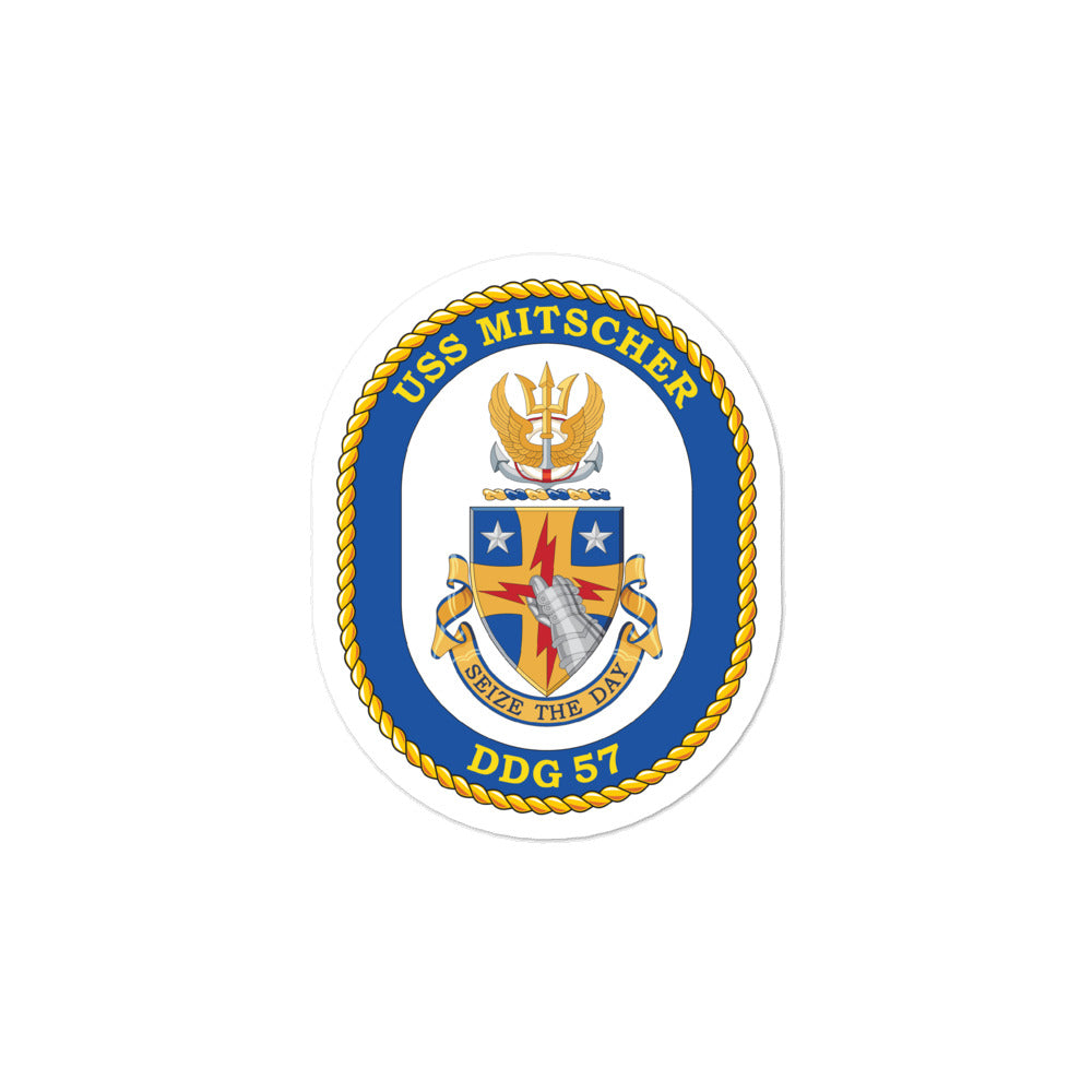 USS Mitscher (DDG-57) Ship's Crest Vinyl Sticker