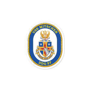 USS Mitscher (DDG-57) Ship's Crest Vinyl Sticker