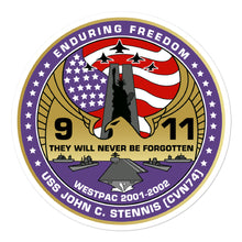 Load image into Gallery viewer, USS John C. Stennis (CVN-74) Operation Enduring Freedom 911 2001-02 Vinyl Sticker