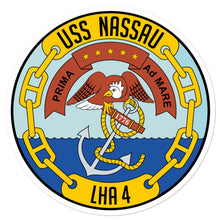 Load image into Gallery viewer, USS Nassau (LHA-4) Ship&#39;s Crest Vinyl Sticker