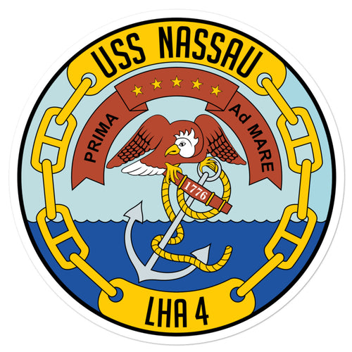 USS Nassau (LHA-4) Ship's Crest Vinyl Sticker