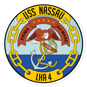 USS Nassau (LHA-4) Ship's Crest Vinyl Sticker