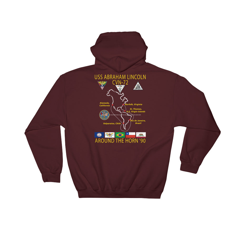 USS Abraham Lincoln (CVN-72) 1990 Around The Horn Cruise Hoodie