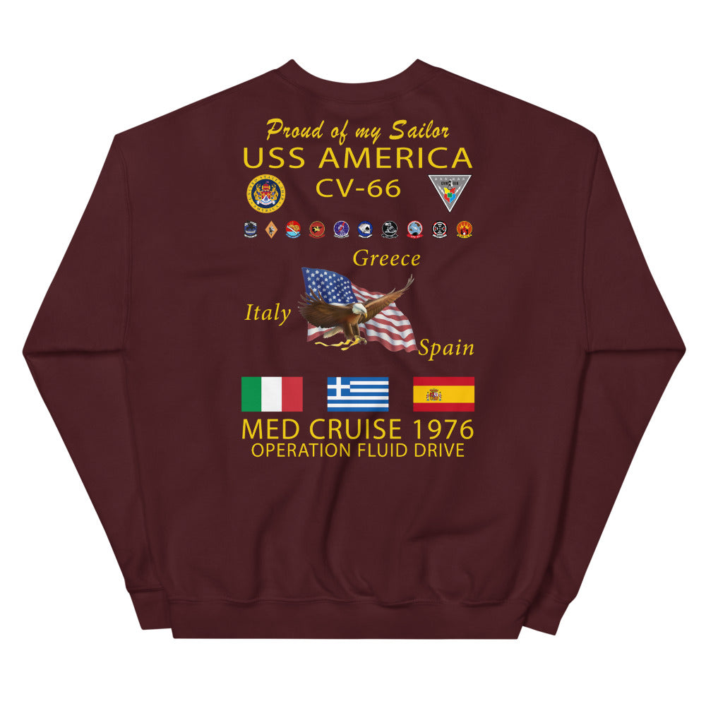 USS America (CV-66) 1976 Cruise Sweatshirt - FAMILY