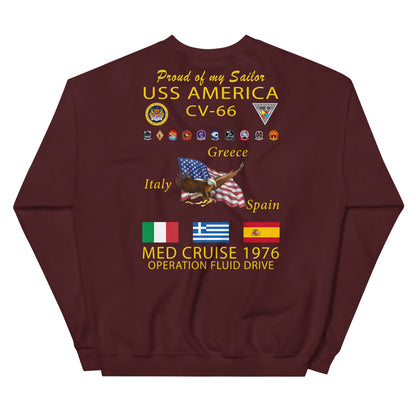 USS America (CV-66) 1976 Cruise Sweatshirt - FAMILY