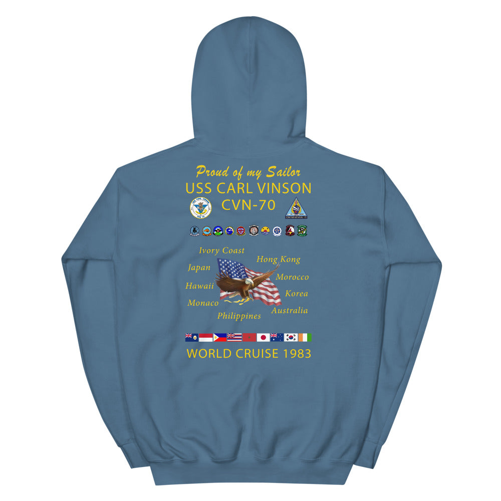 USS Carl Vinson (CVN-70) 1983 Cruise Hoodie - Family