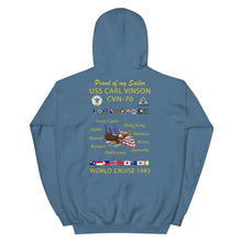 Load image into Gallery viewer, USS Carl Vinson (CVN-70) 1983 Cruise Hoodie - Family