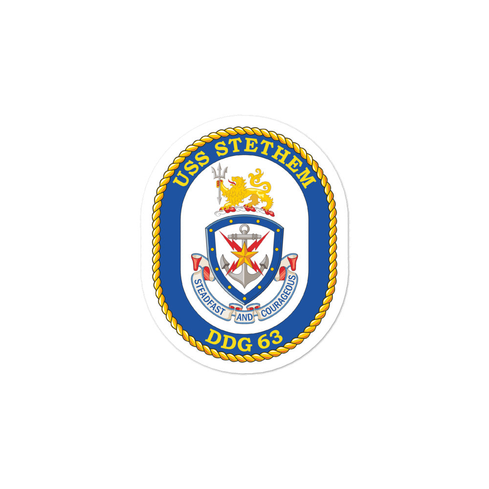 USS Stethem (DDG-63) Ship's Crest Vinyl Sticker