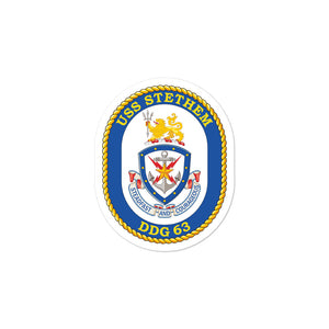 USS Stethem (DDG-63) Ship's Crest Vinyl Sticker