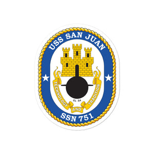USS San Juan (SSN-751) Ship's Crest Vinyl Sticker