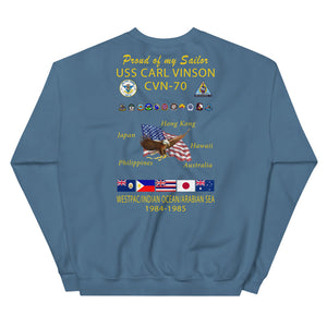 USS Carl Vinson (CVN-70) 1984-85 Cruise Sweatshirt - Family