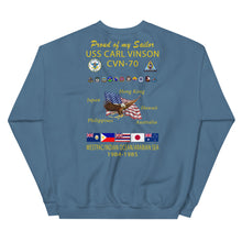Load image into Gallery viewer, USS Carl Vinson (CVN-70) 1984-85 Cruise Sweatshirt - Family