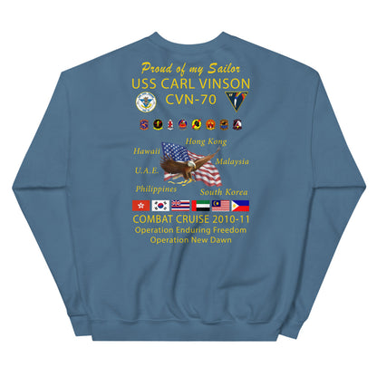USS Carl Vinson (CVN-70) 2010-11 Cruise Sweatshirt - FAMILY
