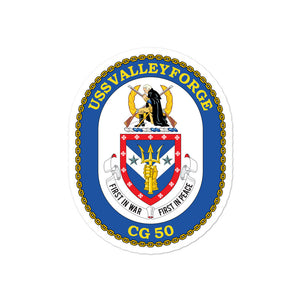 USS Valley Forge (CG-50) Ship's Crest Vinyl Sticker