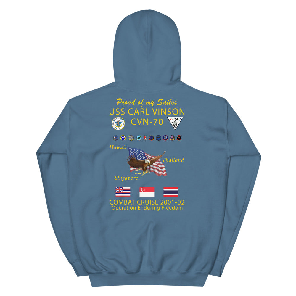 USS Carl Vinson (CVN-70) 2001-02 Cruise Hoodie - FAMILY