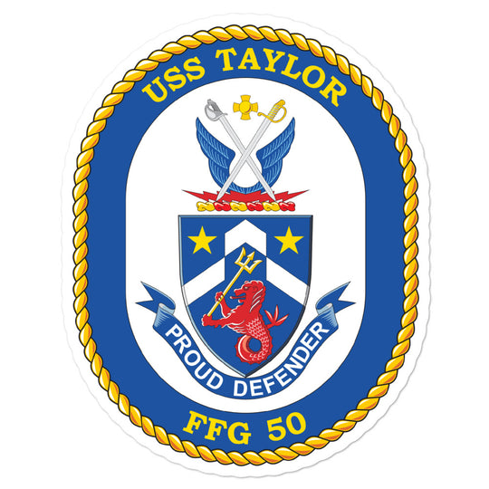 USS Taylor (FFG-50) Ship's Crest Vinyl Sticker