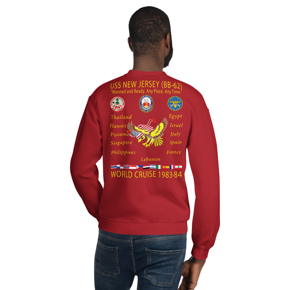 USS New Jersey (BB-62) 1983-84 Cruise Sweatshirt
