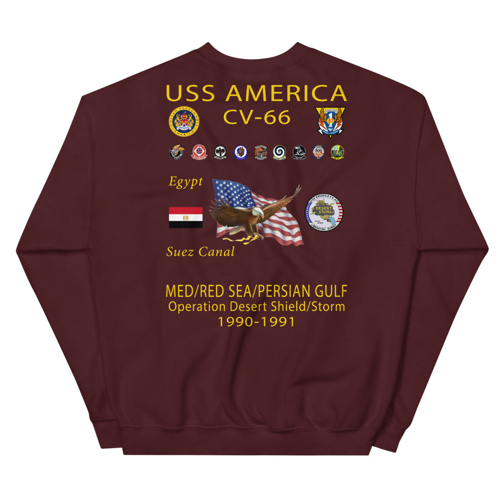 USS America (CV-66) 1990-91 Cruise Sweatshirt (Ver 1)