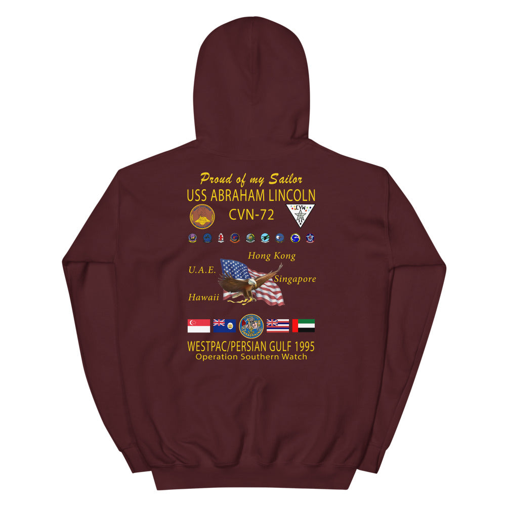 USS Abraham Lincoln (CVN-72) 1995 Cruise Hoodie - FAMILY