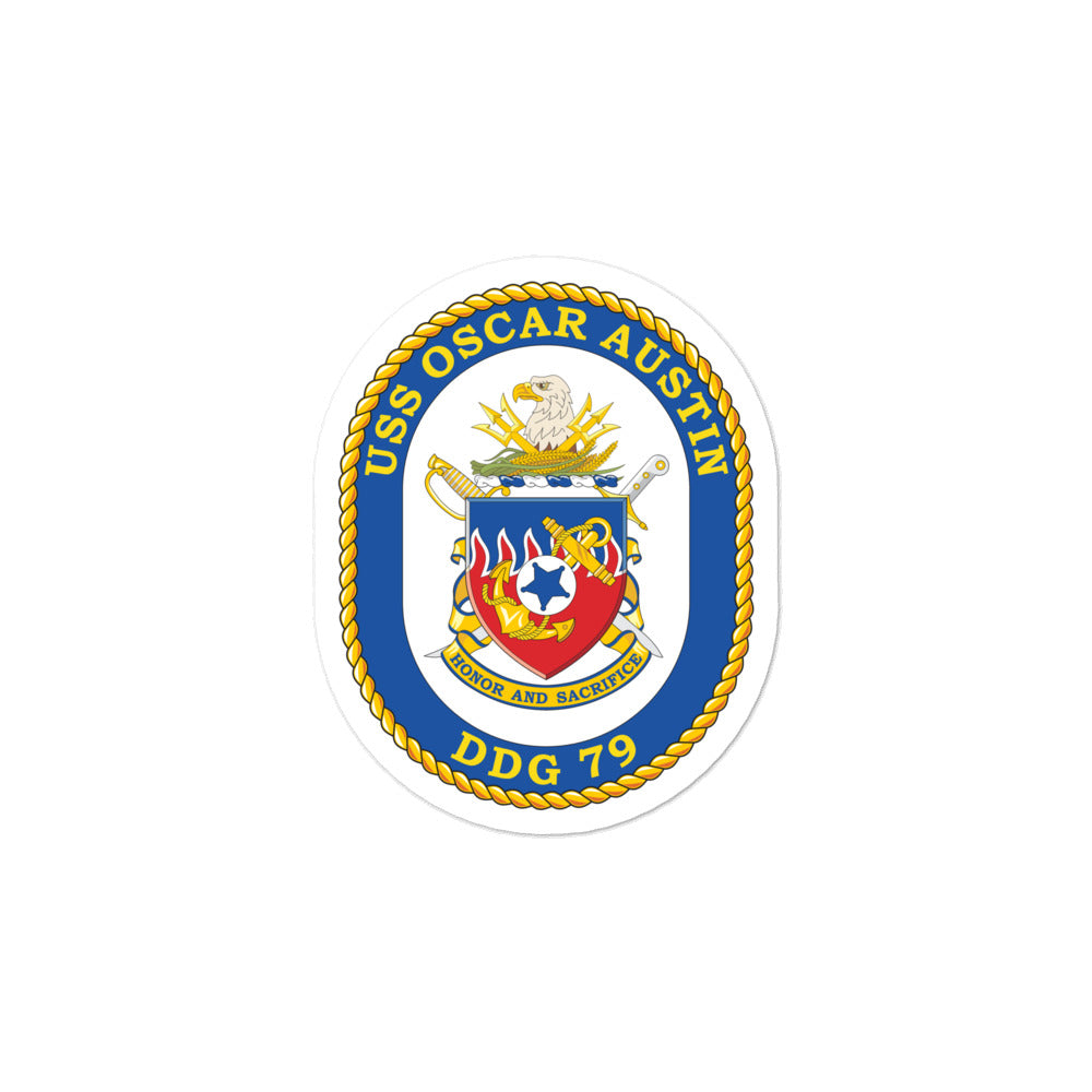 USS Oscar Austin (DDG-79) Ship's Crest Vinyl Sticker